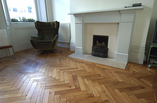 Distressed oak parquet flooring2