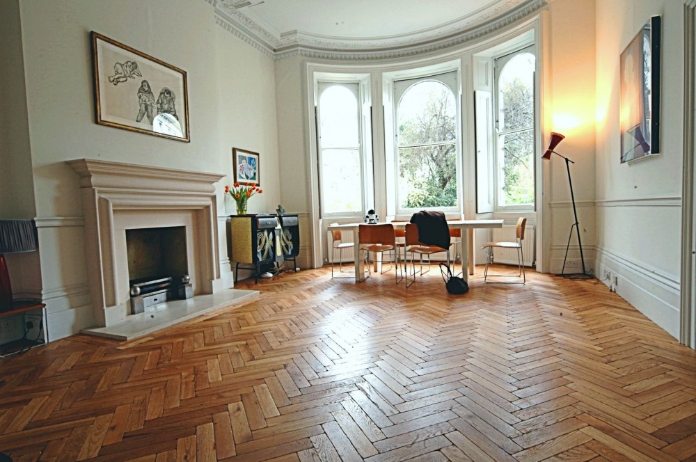 Distressed oak parquet flooring3