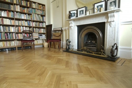 Parquet wood flooring with double strip black border4