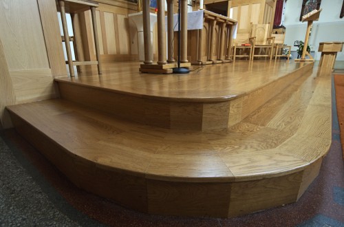 Solid Oak lacquered in Lithuanian Church in London