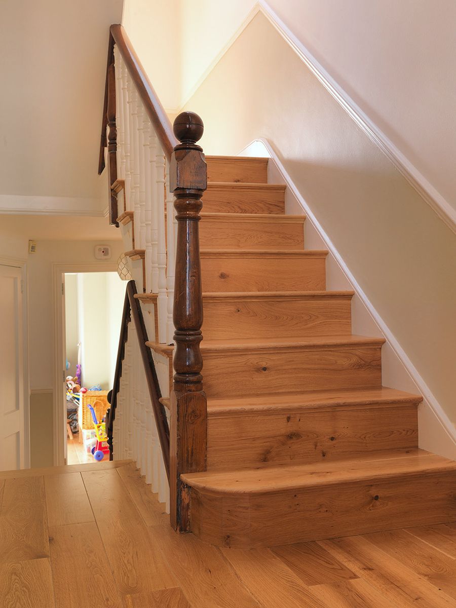 Stairs cladded with Lacquered oak