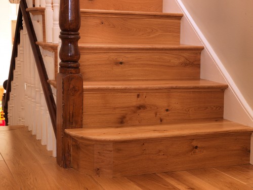Stairs cladded with Lacquered oak2
